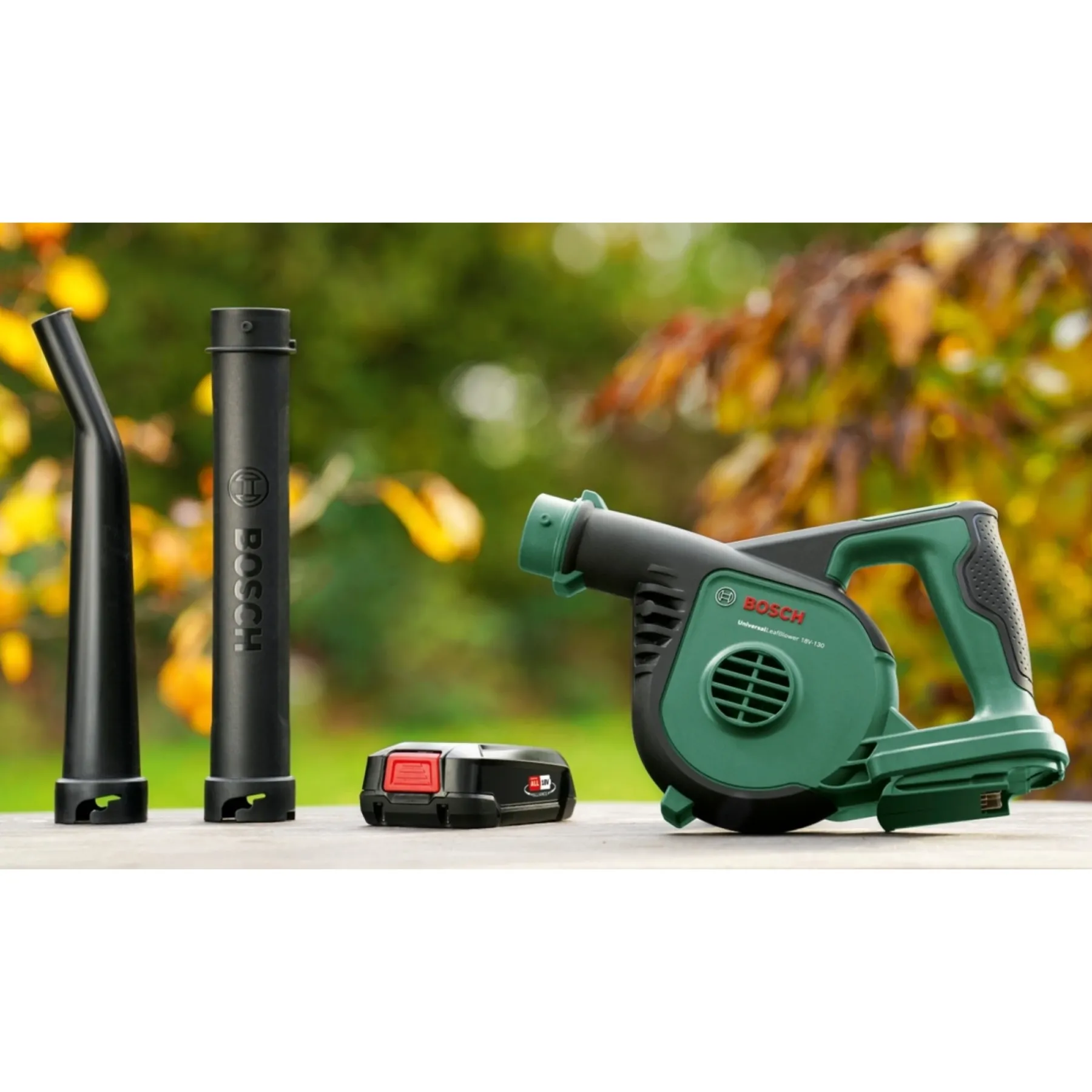 Clearance Bosch UNIVERSAL UNIVERSALLEAFBLOWER LØVBLÆSER 18,0 V UDEN BATTERI OG LADER