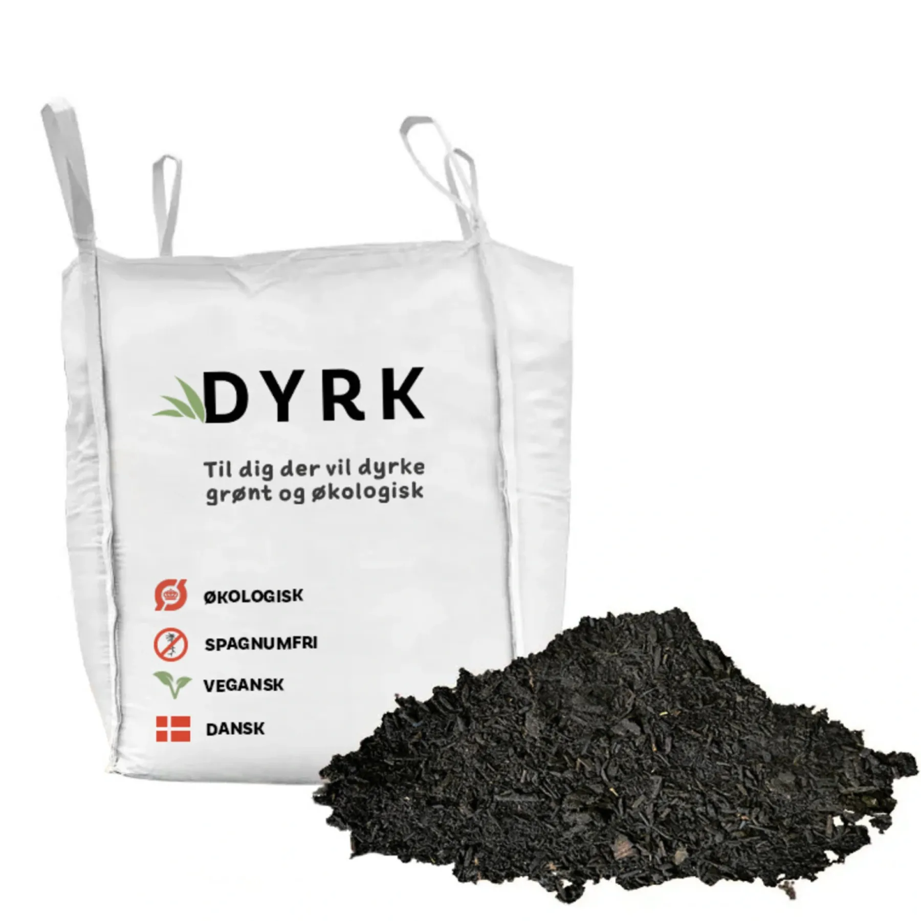 Discount DYRK ØKOLOGÍSK OG SPAGNUMFRI BIGBAG PILEKOMPOST 1000 L