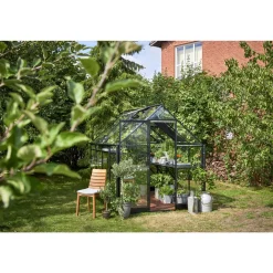 Clearance Halls QUBE 68 DRIVHUS 3 MM HÆRDET GLAS HELE BANER SORT 5 M²