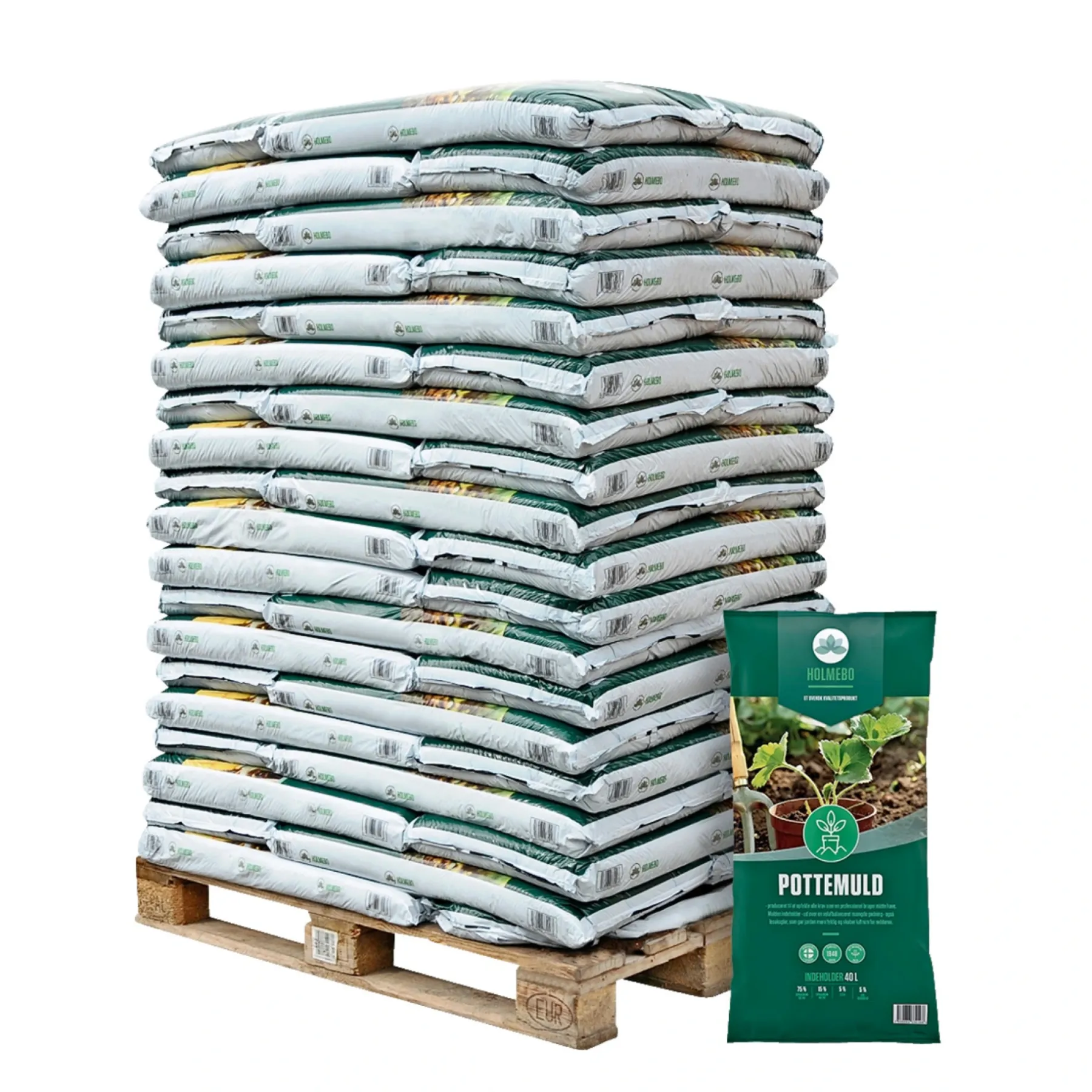Best HOLMEBO 60 POSER Á 40 LTR POTTEMULD 2400 L