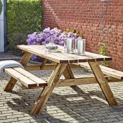 Outlet Hortus 42 MM TRYKIMPRÆGNERET FYRRETRÆ BORDBÆNKESÆT NATUR