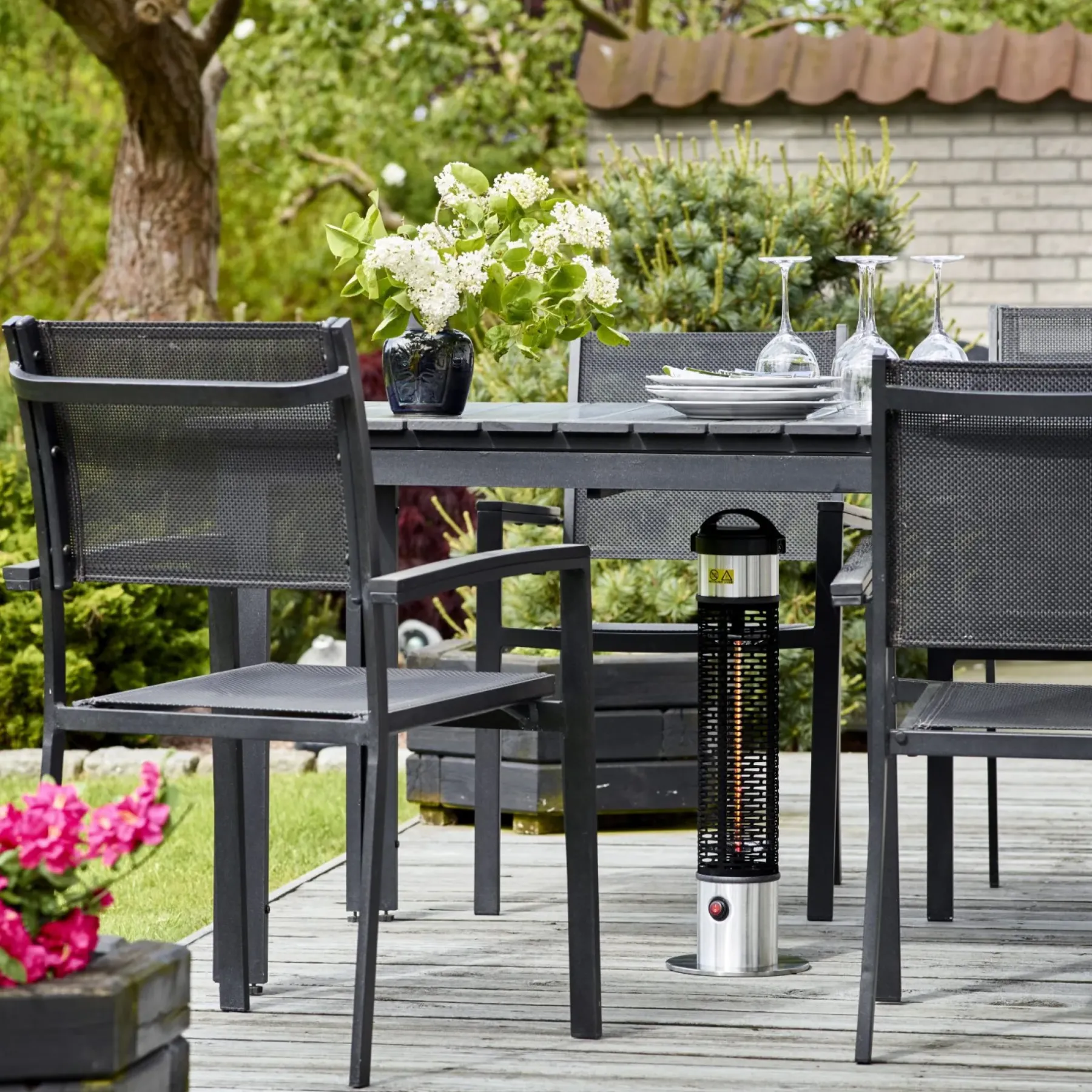 Hortus 211-370 TERRASSEVARMER SØLV 1200 W