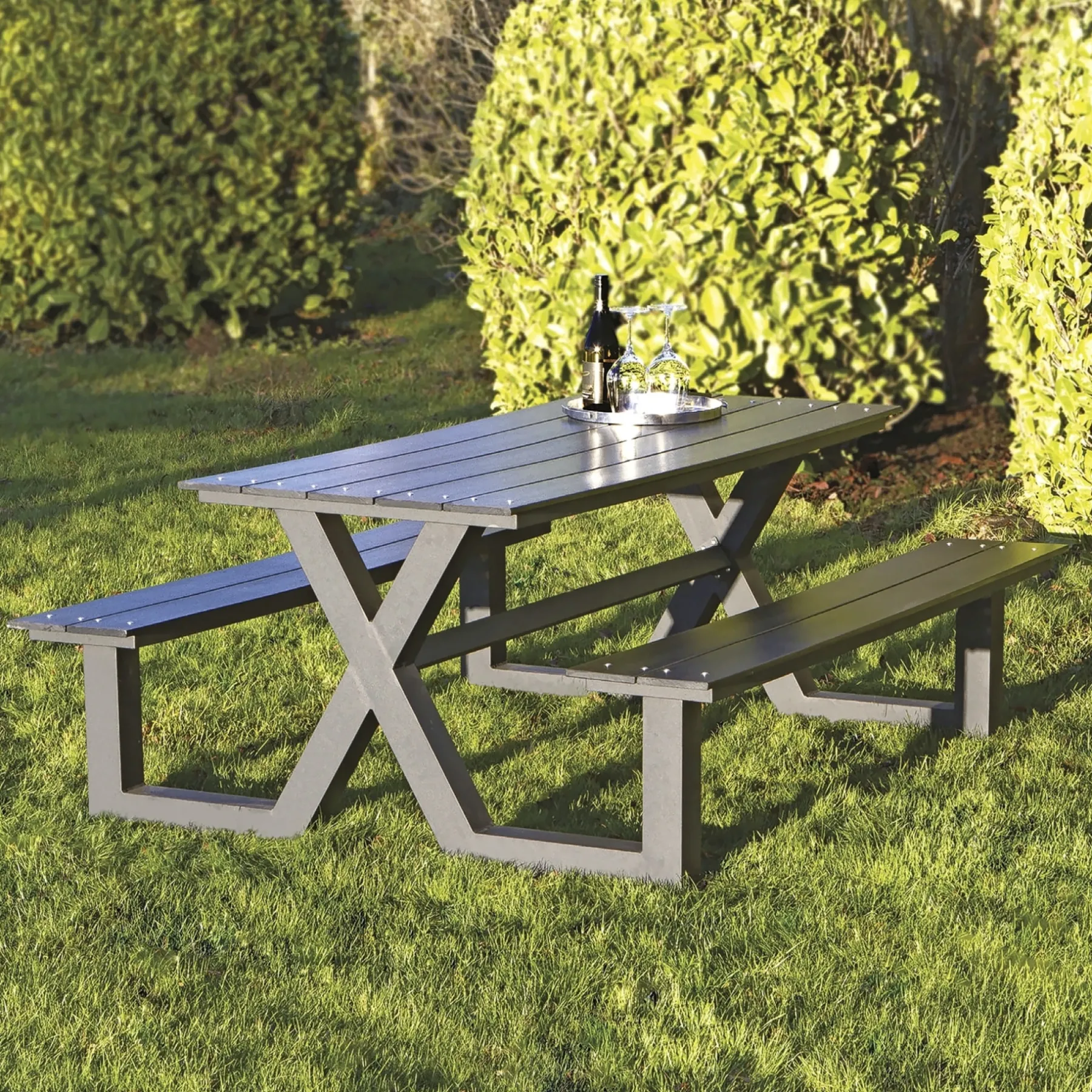 Clearance Hortus X-MODEL 801-089 BORDBÆNKESÆT SORT