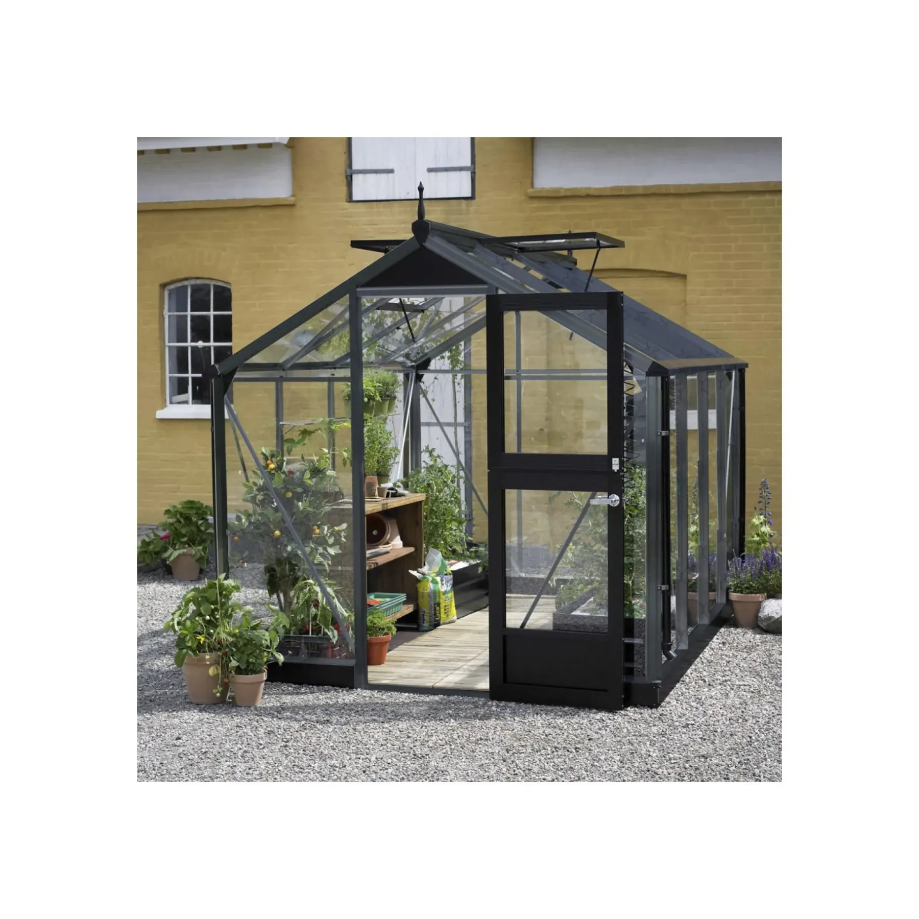 New Juliana COMPACT DRIVHUS 3 MM HÆRDET GLAS HELE BANER ANTRACIT 6,6 M2