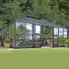 Clearance Juliana GRAND OASE DRIVHUS 3 MM HÆRDET GLAS HELE BANER ANTRACIT 25,6 M2