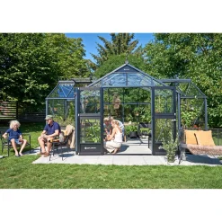 Best Juliana ORANGERI DRIVHUS 3 MM HÆRDET GLAS HELE BANER ANTRACIT 21,5 M2