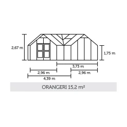 New Juliana ORANGERI DRIVHUS 3 MM HÆRDET GLAS HELE BANER ANTRACIT 15,1 M2