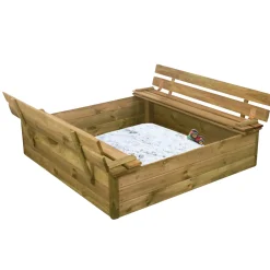 New NORDIC PLAY Active TRÆ SANDKASSE 120 X 27 X 120 CM NATUR TRÆ