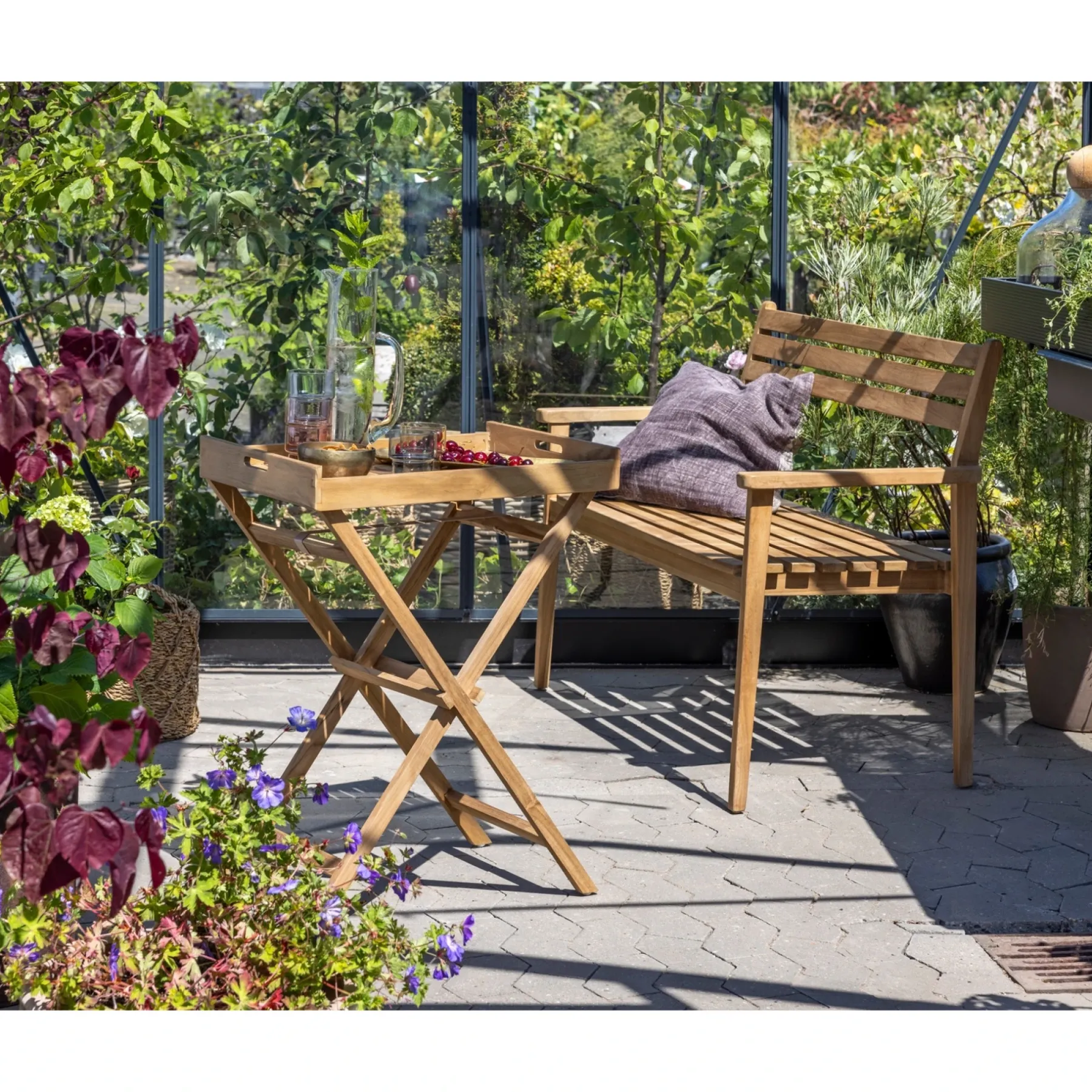 Hot Outrium BENSTEL TIL SERVERINGSBAKKE NATUR TEAK