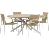 Sale Outrium CATANIA BORD + 4 STOLE HAVEMØBELSÆT NATUR/GRÅBEIGE