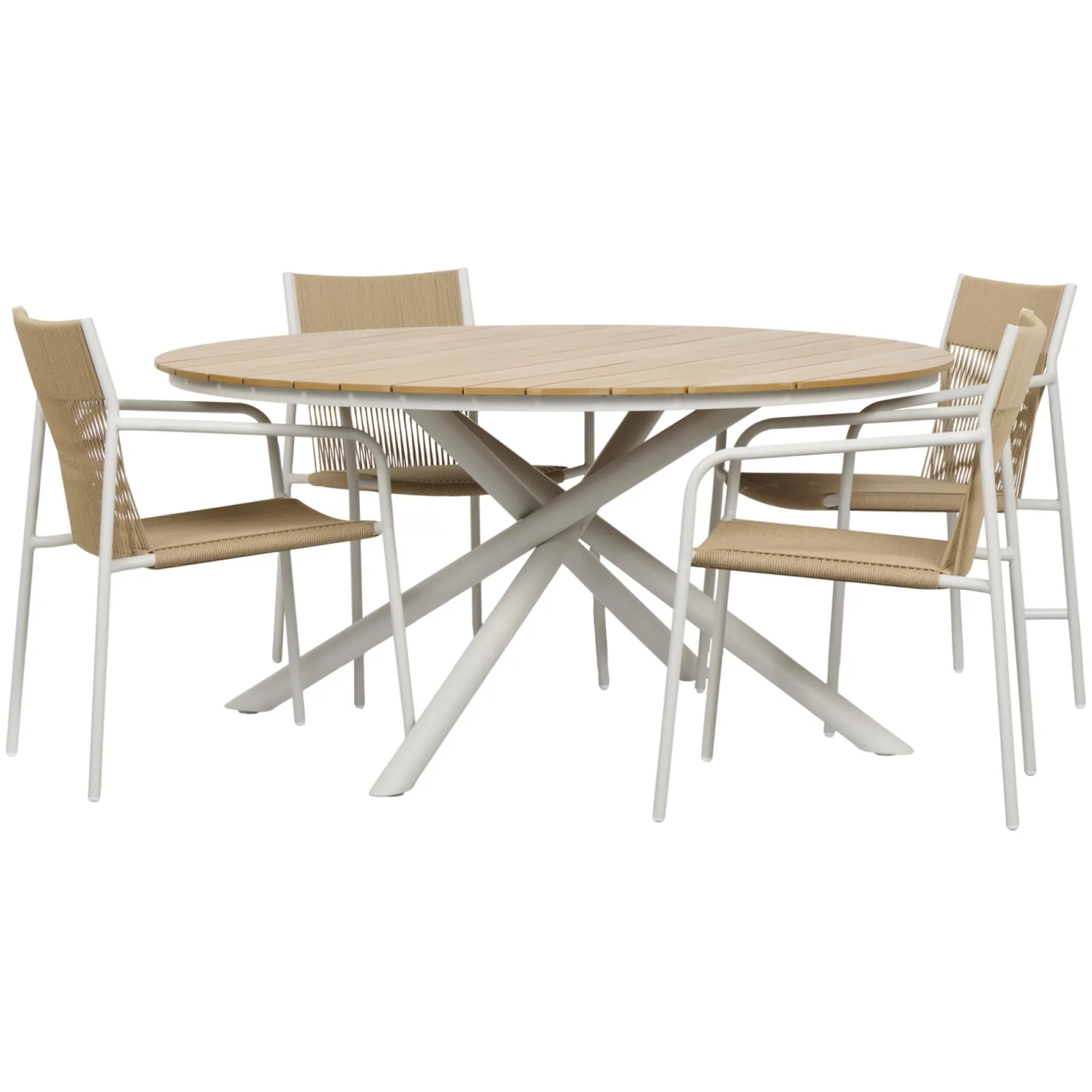 Sale Outrium CATANIA BORD + 4 STOLE HAVEMØBELSÆT NATUR/GRÅBEIGE