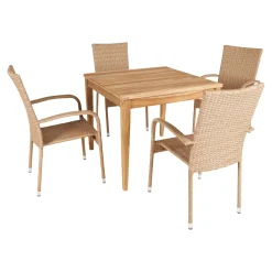 Sale Outrium GILI/NAPOLI MED 4 STOLE HAVEMØBELSÆT TEAK