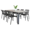 Clearance Outrium LEROS/MURCIA BORD + 6 STOLE HAVEMØBELSÆT GRÅ / SORT