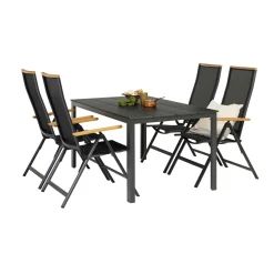Outrium PISA/FARO MED 4 STOLE HAVEMØBELSÆT SORT