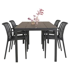 Discount Outrium PISA/MURCIA BORD + 4 STOLE HAVESÆT SORT