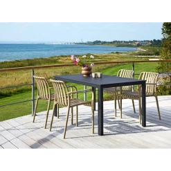 Sale Outrium PISA/MURCIA BORD + 4 STOLE HAVESÆT SORT/SANDGRÅ