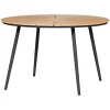Clearance Outrium TAVIRA Ø120 CM HAVEBORD SORT/TEAK LOOK