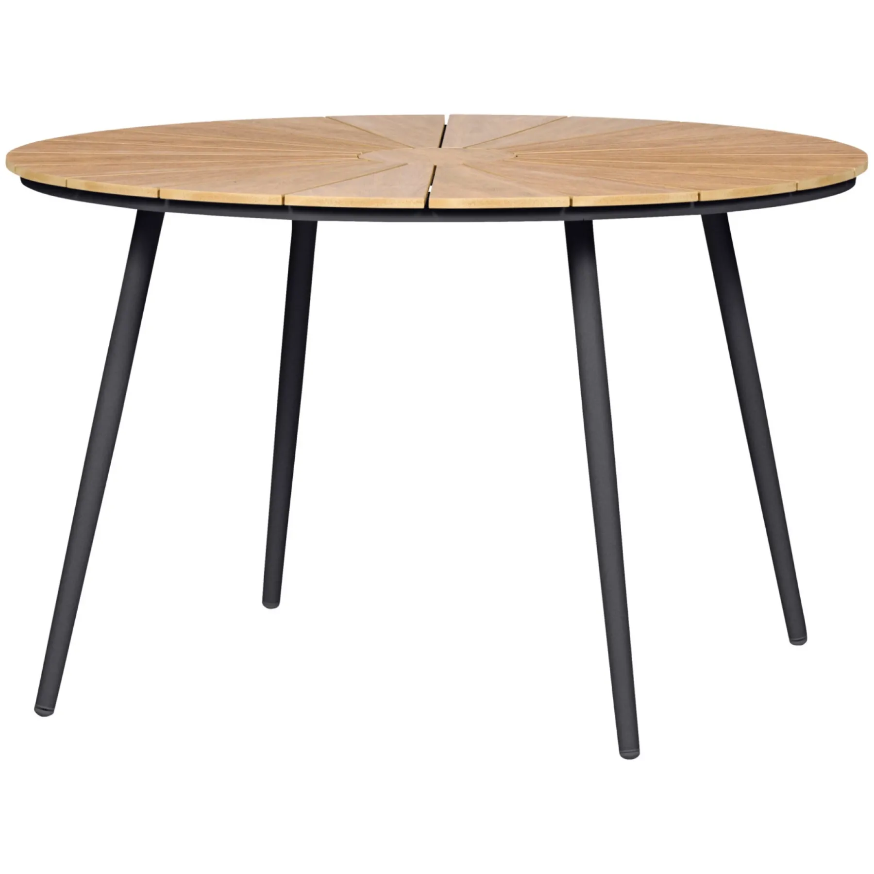 Clearance Outrium TAVIRA Ø120 CM HAVEBORD SORT/TEAK LOOK