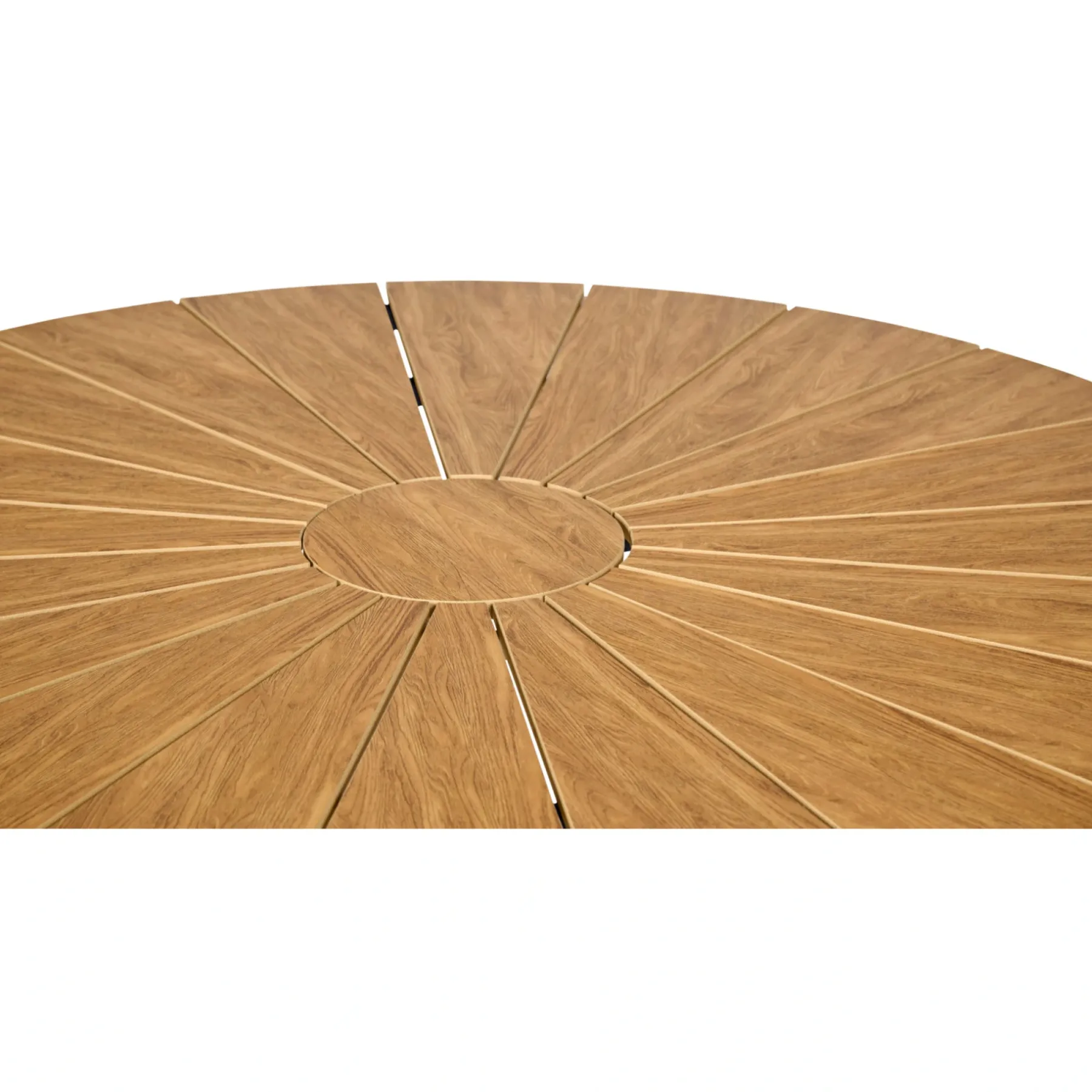 Clearance Outrium TAVIRA Ø120 CM HAVEBORD SORT/TEAK LOOK