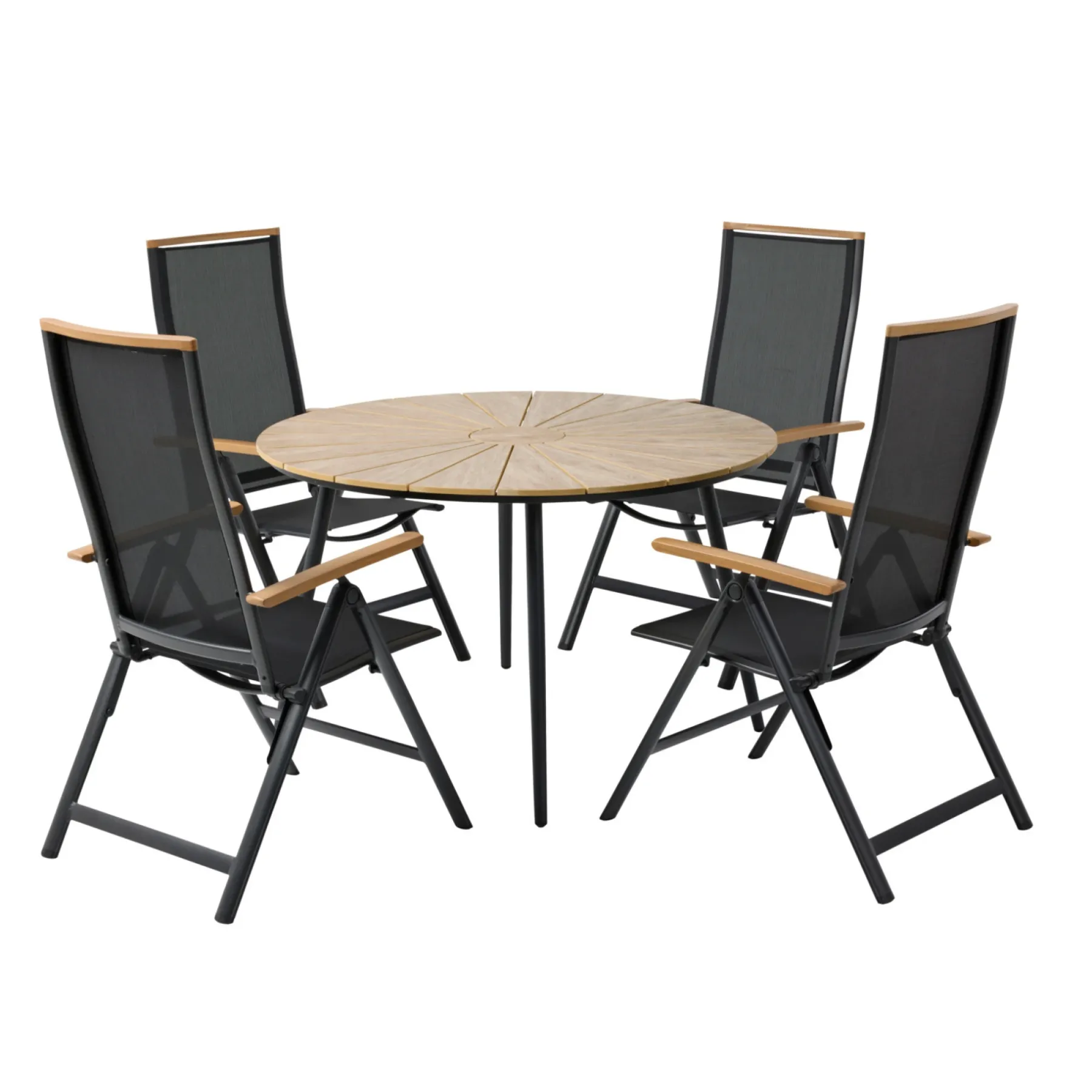 Discount Outrium TAVIRA/FARO BORD + 4 STOLE HAVEMØBELSÆT NATUR