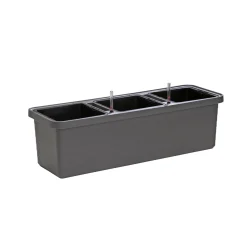 Best Pindstrup TRIO SELVVANDENDE PLANTEKASSE M/HJUL ANTRACIT