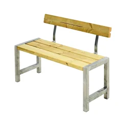 New Plus CAFE MED RYGLÆN BÆNK NATUR 127 CM