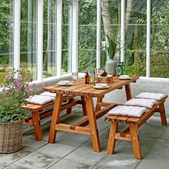 Best Plus COUNTRY PLANKEBÆNK TEAK 177 CM