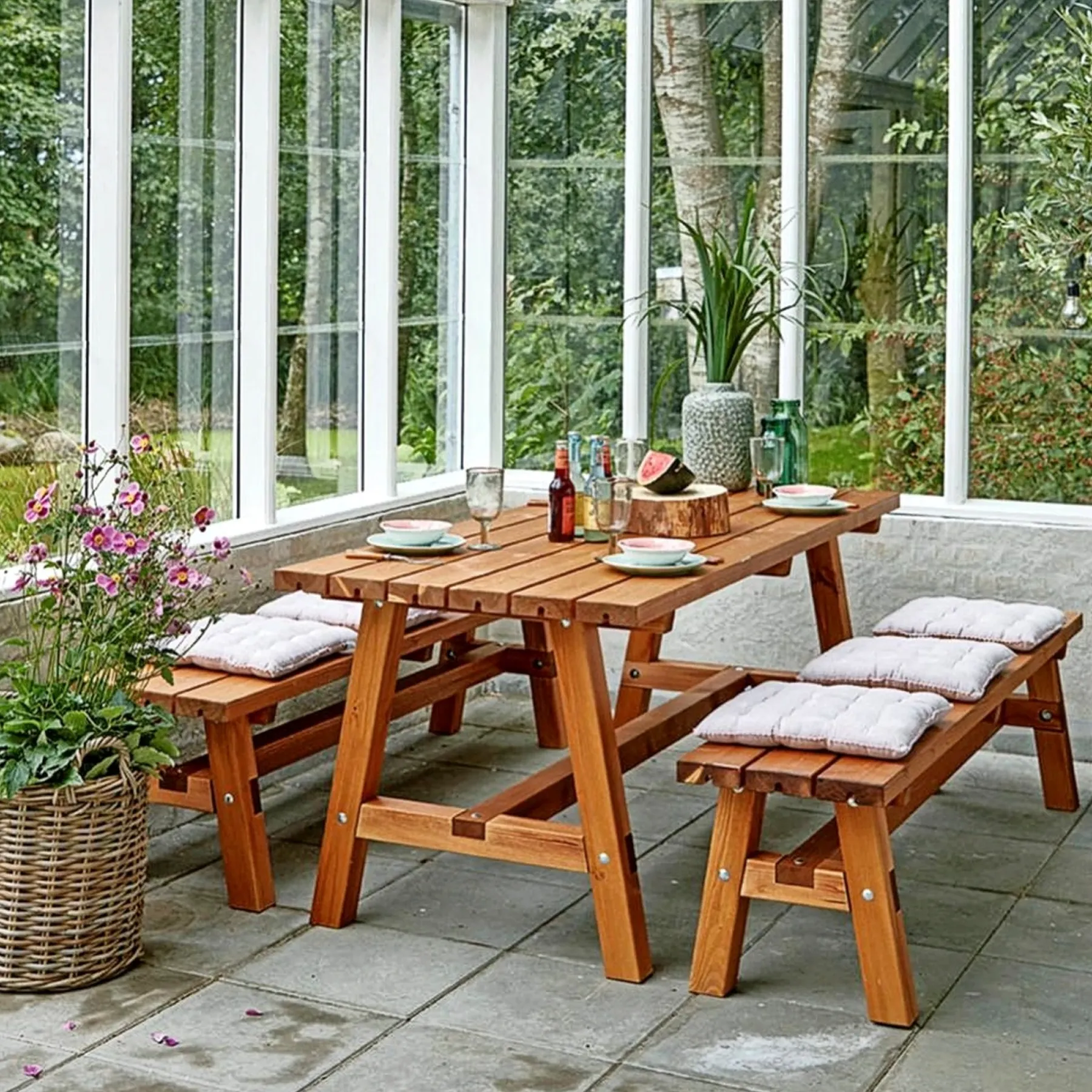 Best Plus COUNTRY PLANKEBÆNK TEAK 177 CM