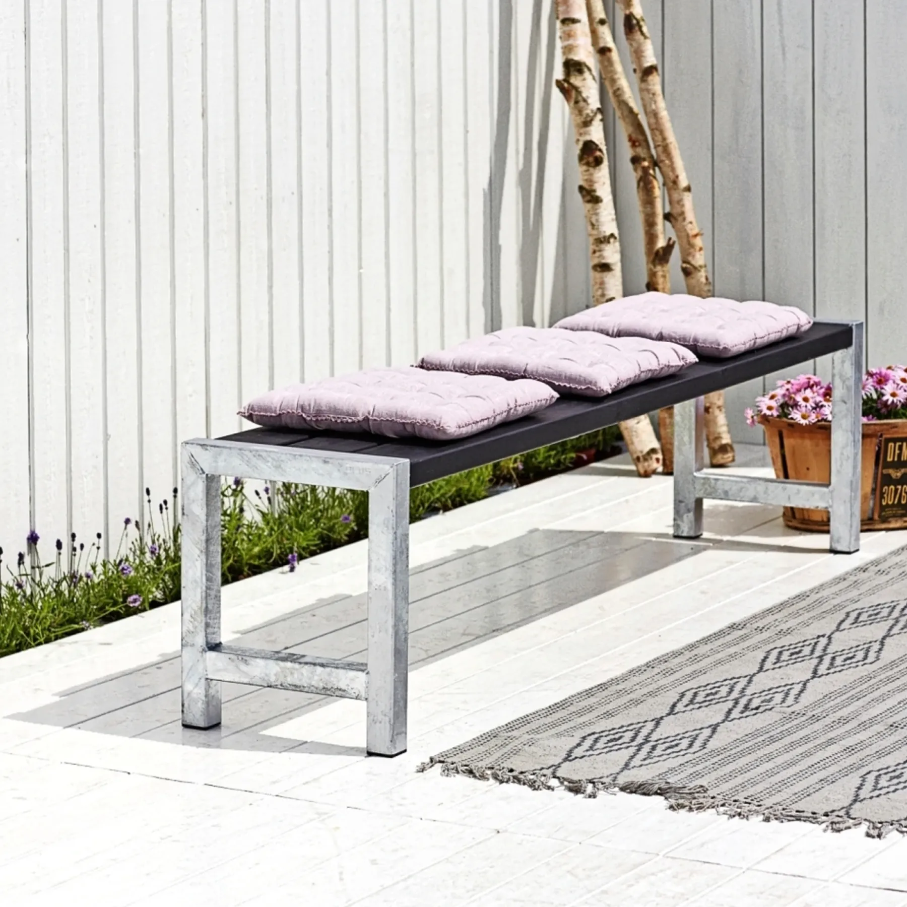 Clearance Plus PLANKEBÆNK SORT 176 CM