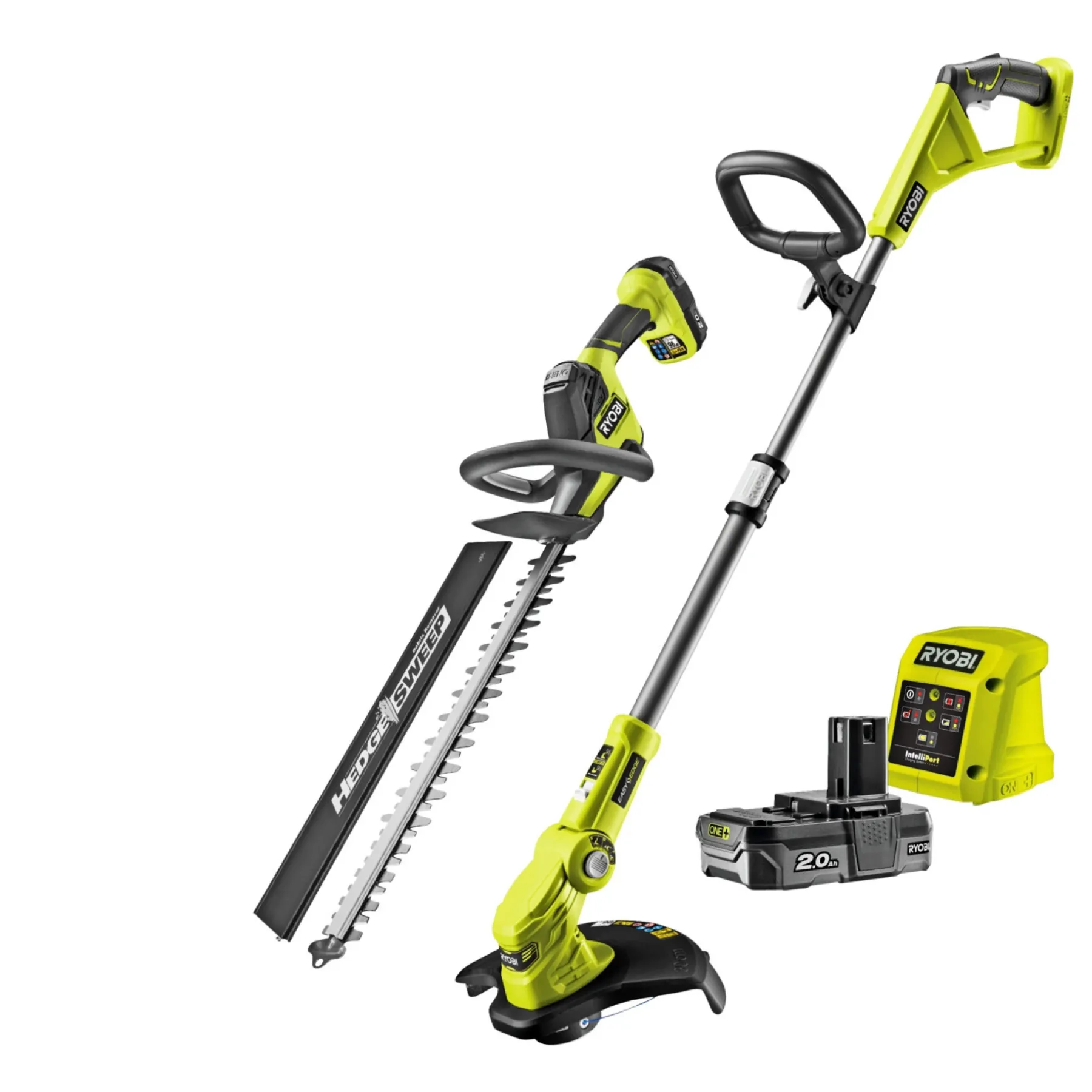 Sale Ryobi ONE+ RY18LT18HTA-120 GRÆSTRIMMER/HÆKKEKLIPPER/BATTERISÆT