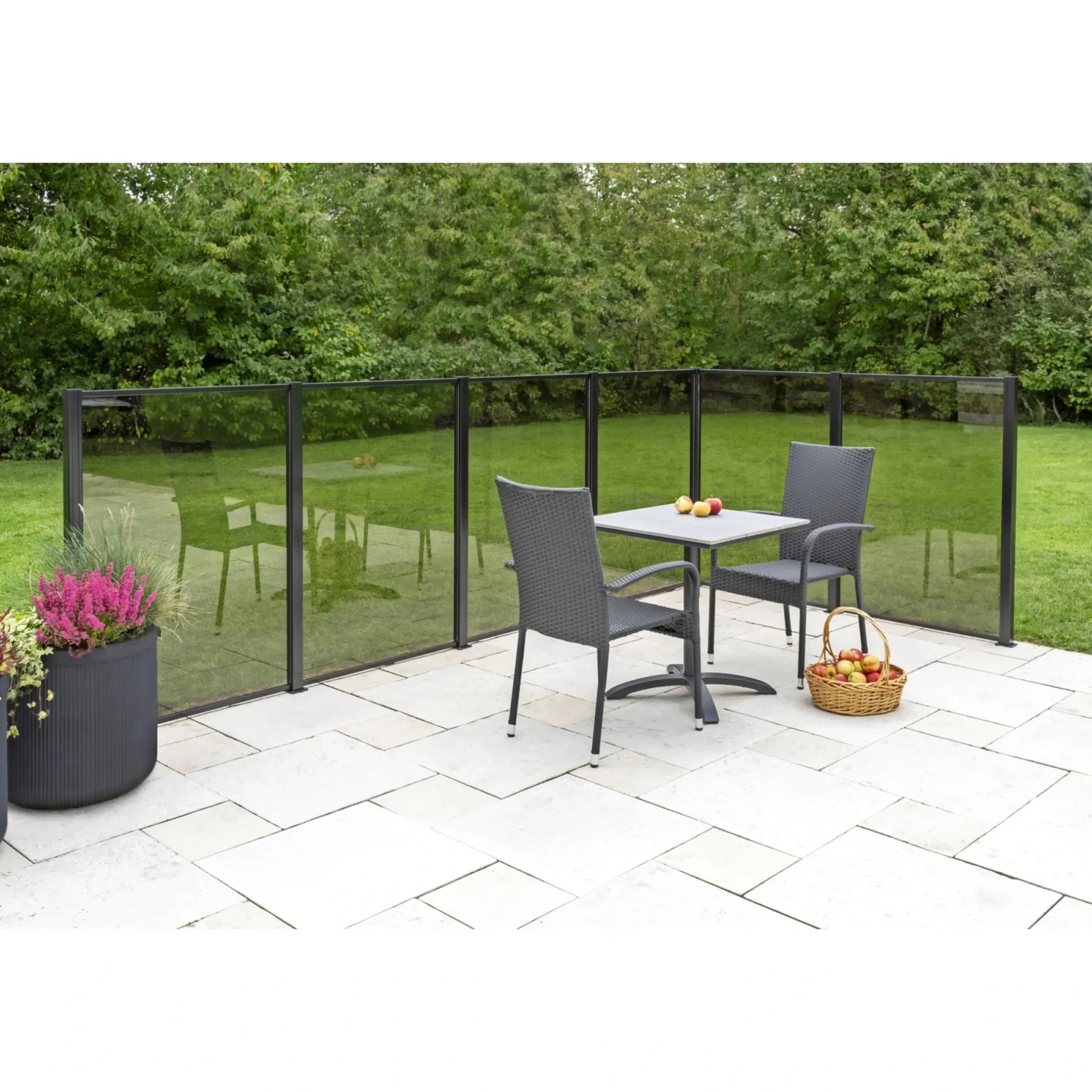 Best Skagen SYSTEMHEGN HEGNSMODUL RØGFARVET GLAS 86.50 X 122 X 0.60 X 0.60 CM